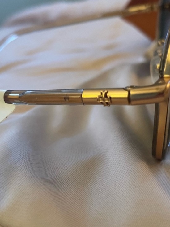 NWT Authentic Tory Burch Eleanor Pilot Sunglasses Transparent Camel 57mm (Gold) main image 12